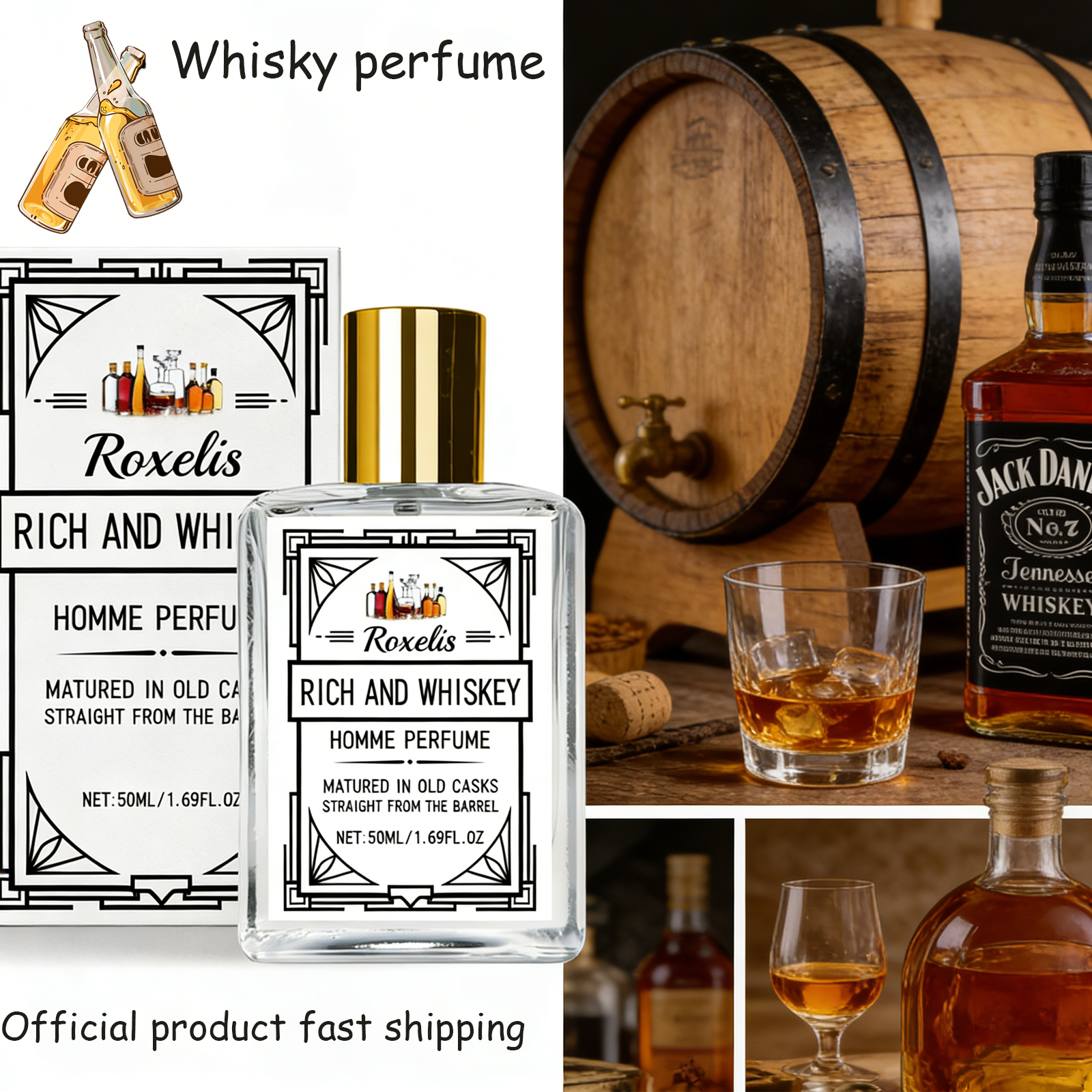 Perfume Fragrance For Men - Roxelis 50ml Charm Whisky Men's perfume